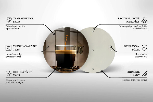 Tagliere in vetro temperato Vetro e chicchi di caffè