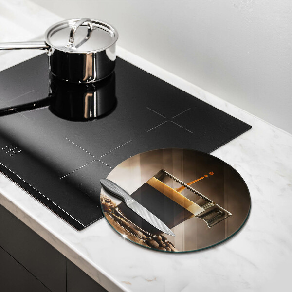 Tagliere in vetro temperato Vetro e chicchi di caffè