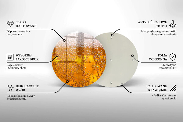 Tagliere in vetro temperato Bevi schiuma di birra