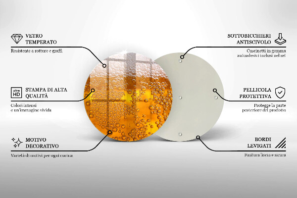 Tagliere in vetro temperato Bevi schiuma di birra