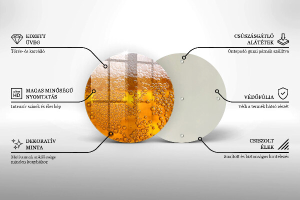 Tagliere in vetro temperato Bevi schiuma di birra
