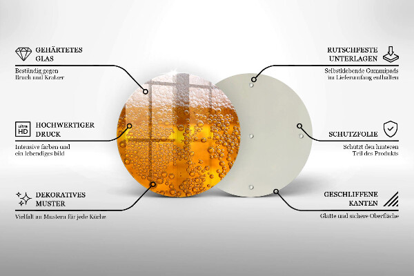 Tagliere in vetro temperato Bevi schiuma di birra