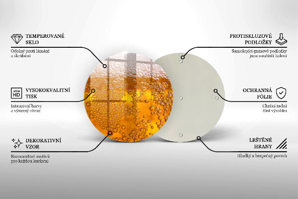 Tagliere in vetro temperato Bevi schiuma di birra