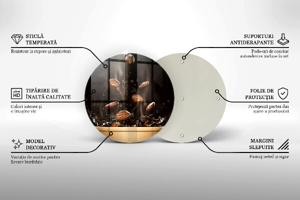 Tagliere in vetro temperato Chicchi di caffè caldi