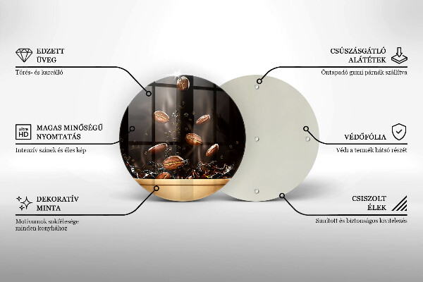 Tagliere in vetro temperato Chicchi di caffè caldi