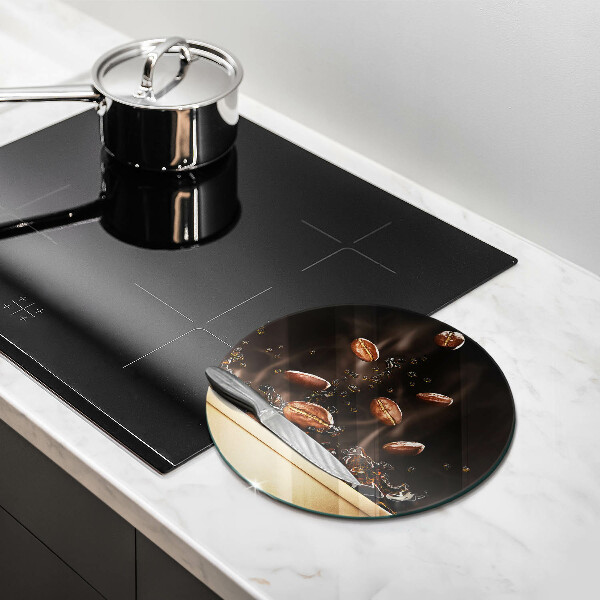 Tagliere in vetro temperato Chicchi di caffè caldi