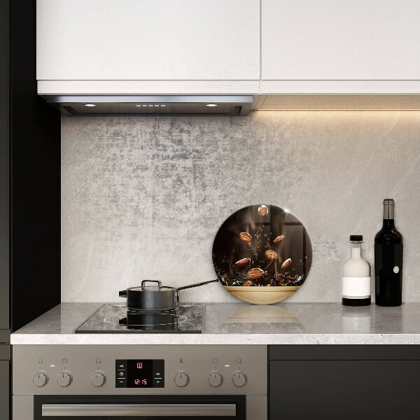 Tagliere in vetro temperato Chicchi di caffè caldi