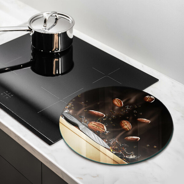 Tagliere in vetro temperato Chicchi di caffè caldi