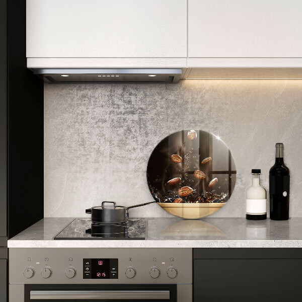 Tagliere in vetro temperato Chicchi di caffè caldi