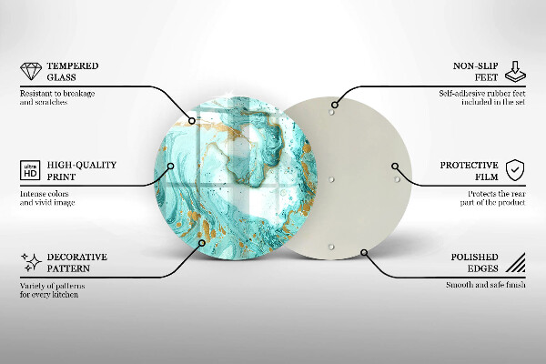 Tagliere in vetro Astrazione blu