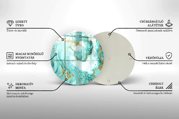 Tagliere in vetro Astrazione blu