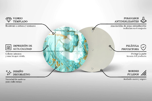 Tagliere in vetro Astrazione blu