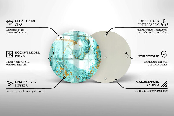 Tagliere in vetro Astrazione blu