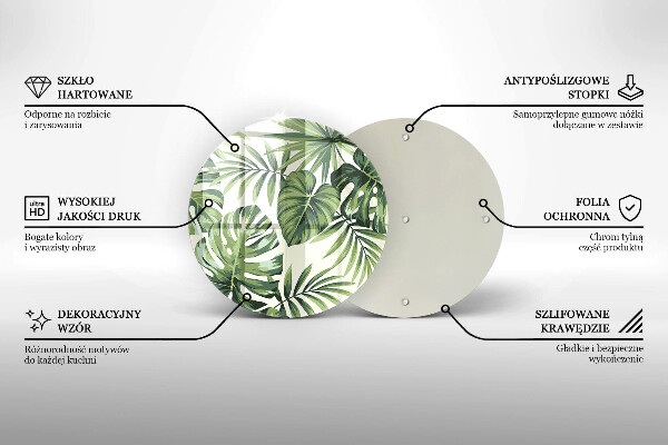 Tagliere in vetro Monstera lascia l'illustrazione