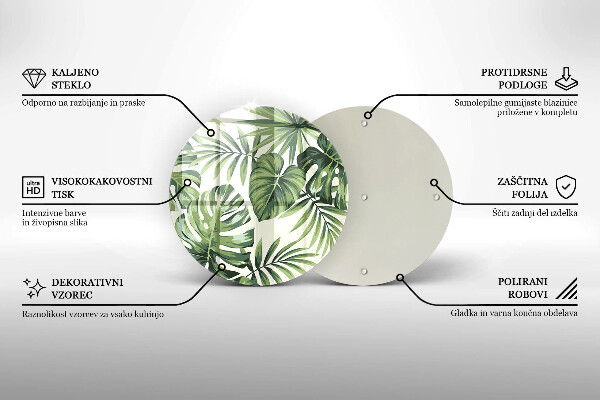 Tagliere in vetro Monstera lascia l'illustrazione