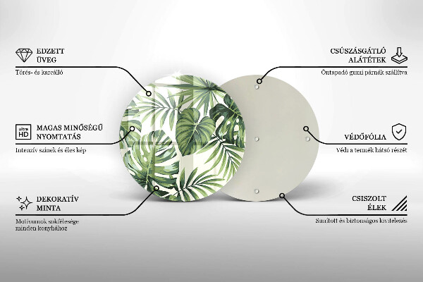 Tagliere in vetro Monstera lascia l'illustrazione