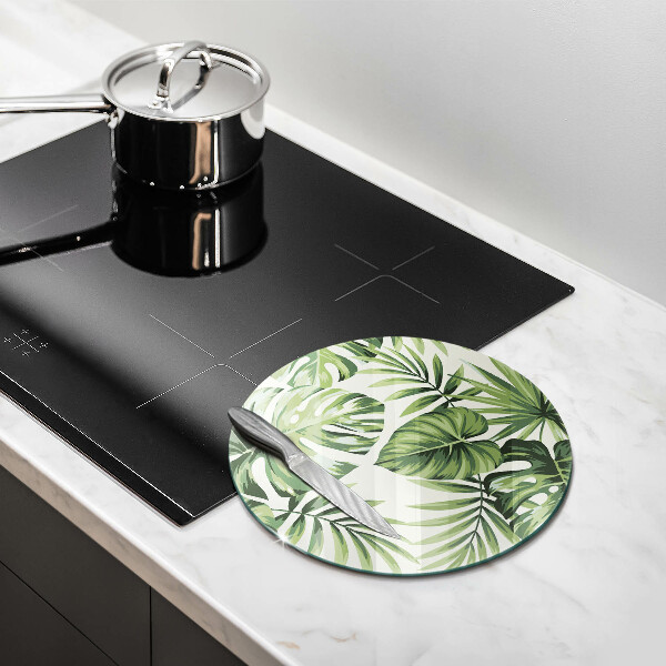 Tagliere in vetro Monstera lascia l'illustrazione