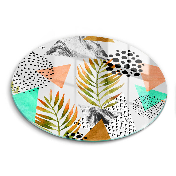 Tagliere in vetro Modello di foglie Boho