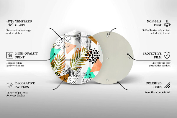 Tagliere in vetro Modello di foglie Boho