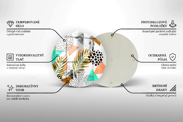 Tagliere in vetro Modello di foglie Boho