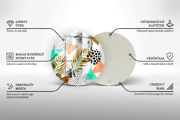 Tagliere in vetro Modello di foglie Boho