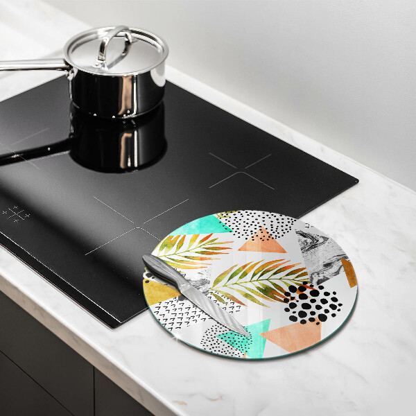 Tagliere in vetro Modello di foglie Boho