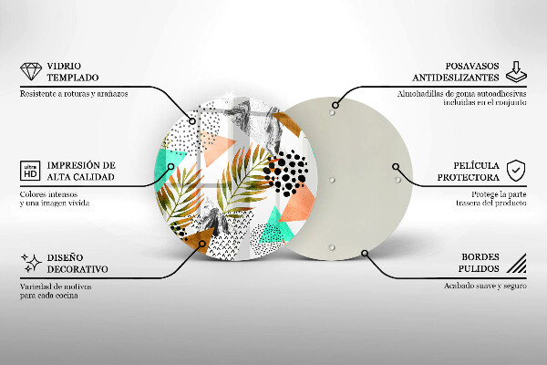 Tagliere in vetro Modello di foglie Boho