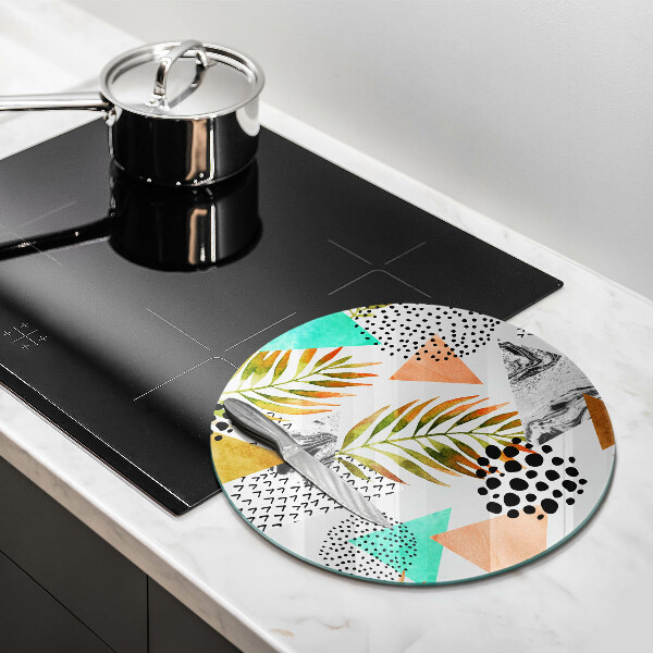 Tagliere in vetro Modello di foglie Boho