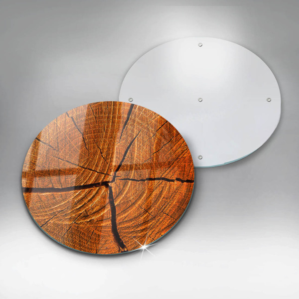 Tagliere in vetro Struttura in tronco di legno