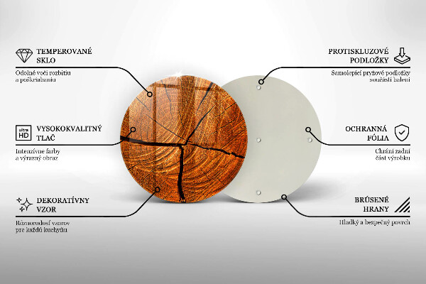 Tagliere in vetro Struttura in tronco di legno