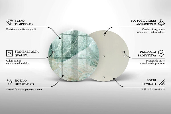 Tagliere in vetro Struttura in pietra