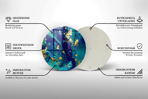 Tagliere in vetro Astrazione con l'oro