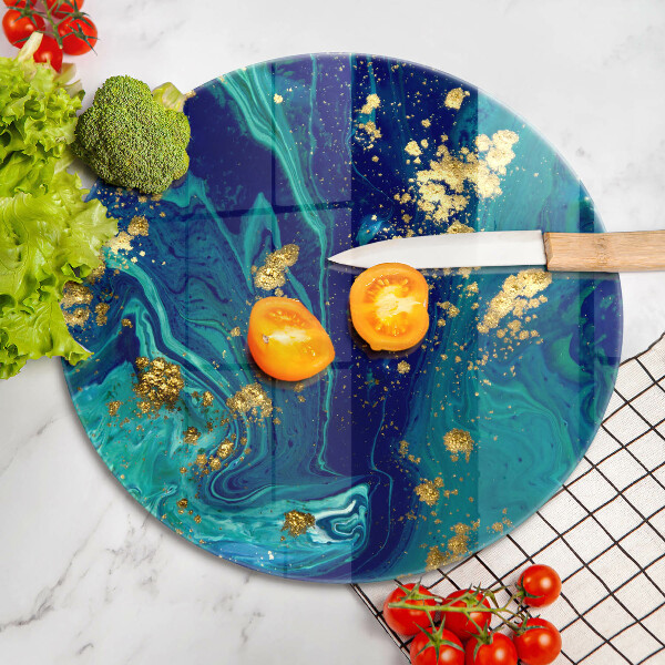 Tagliere in vetro Astrazione con l'oro