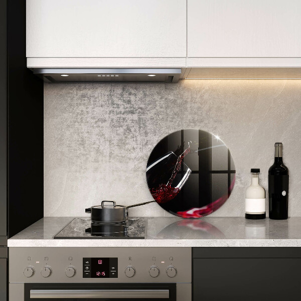 Tagliere in vetro Un bicchiere di vino rosso