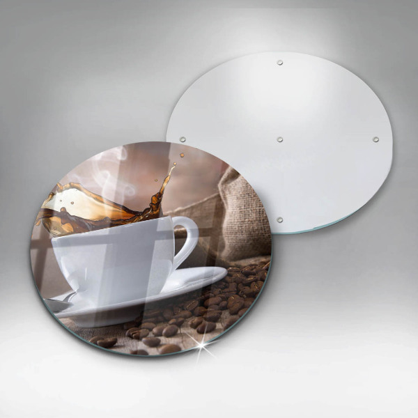 Tagliere in vetro Tazza e chicchi di caffè