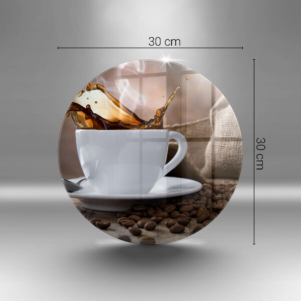 Tagliere in vetro Tazza e chicchi di caffè