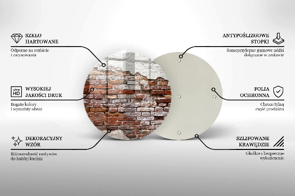 Tagliere in vetro Vecchio muro di mattoni e cemento