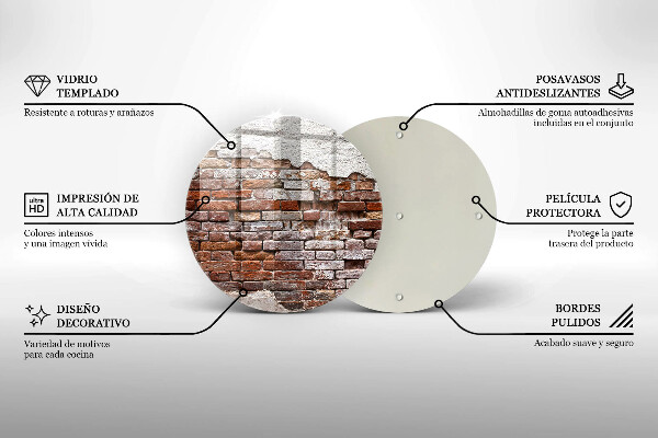 Tagliere in vetro Vecchio muro di mattoni e cemento