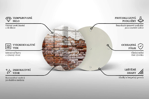 Tagliere in vetro Vecchio muro di mattoni e cemento
