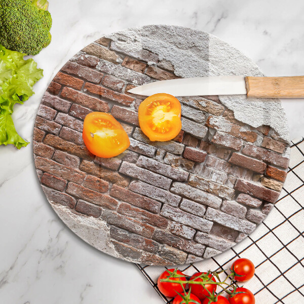 Tagliere in vetro Vecchio muro di mattoni e cemento