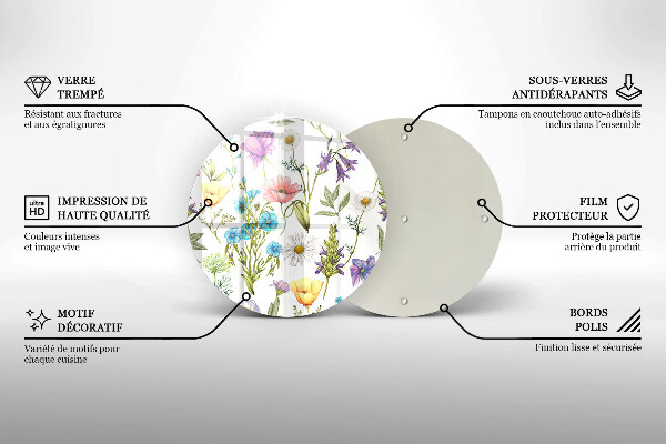 Tagliere in vetro Illustrazione dei fiori