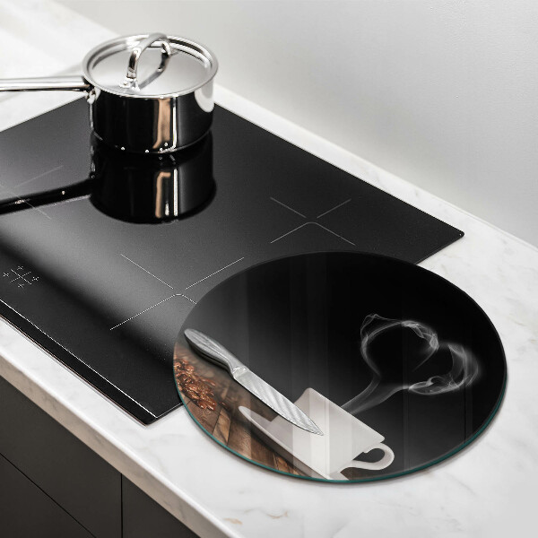 Tagliere in vetro Cuore della tazza di caffè