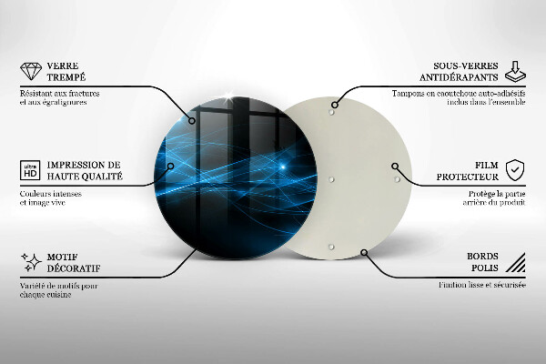 Tagliere in vetro Fumo blu astratto