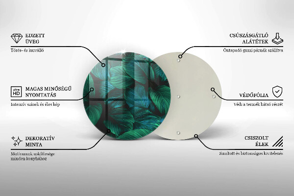 Tagliere in vetro Foglie della giungla