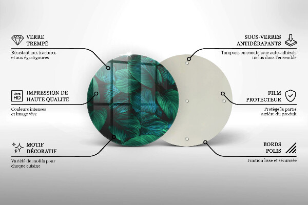 Tagliere in vetro Foglie della giungla