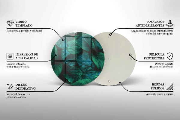 Tagliere in vetro Foglie della giungla