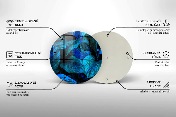 Tagliere in vetro Foglie della vegetazione della giungla