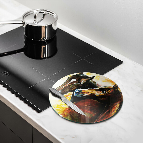 Tagliere in vetro temperato Animali cavalli