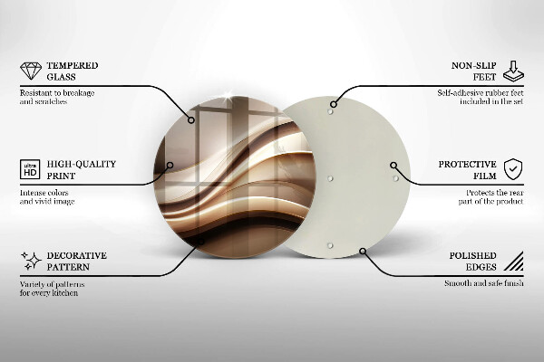 Tagliere in vetro Linee delicate di astrazione