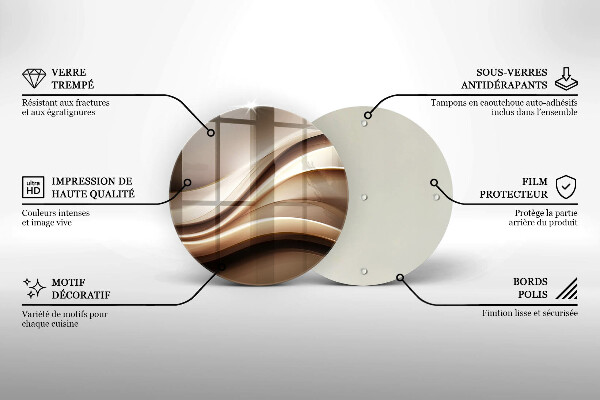Tagliere in vetro Linee delicate di astrazione